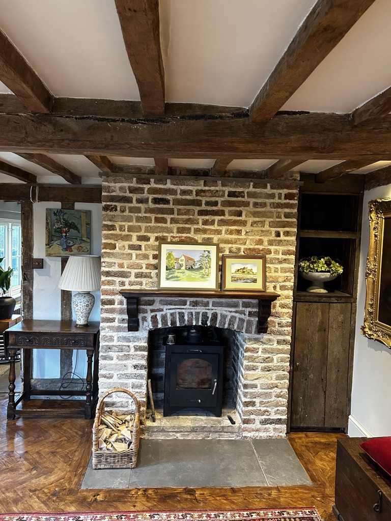 Lime fireplace pointing, walden handyman, essex 