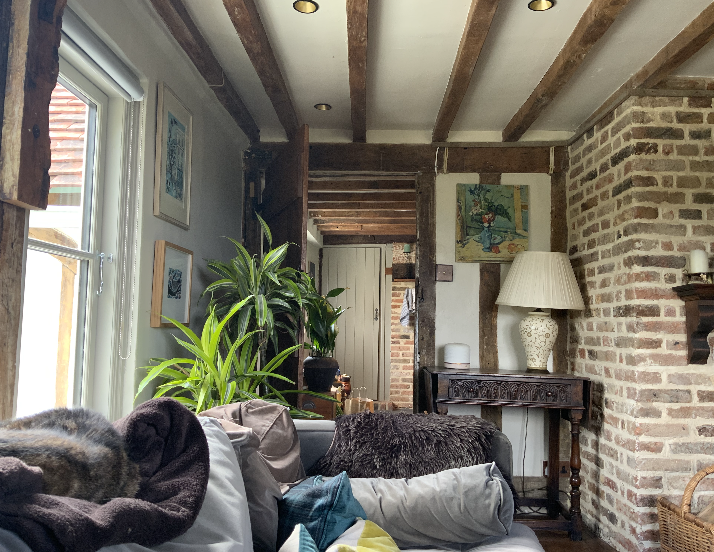 16th Century cottage renovation - parquet flooring, lime re-pointing, paint by Farrow and Ball